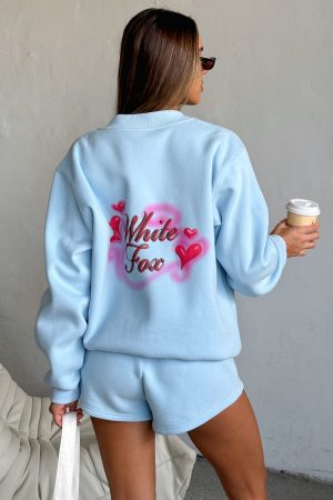 Trouble Maker Oversized Sweater Baby Blue