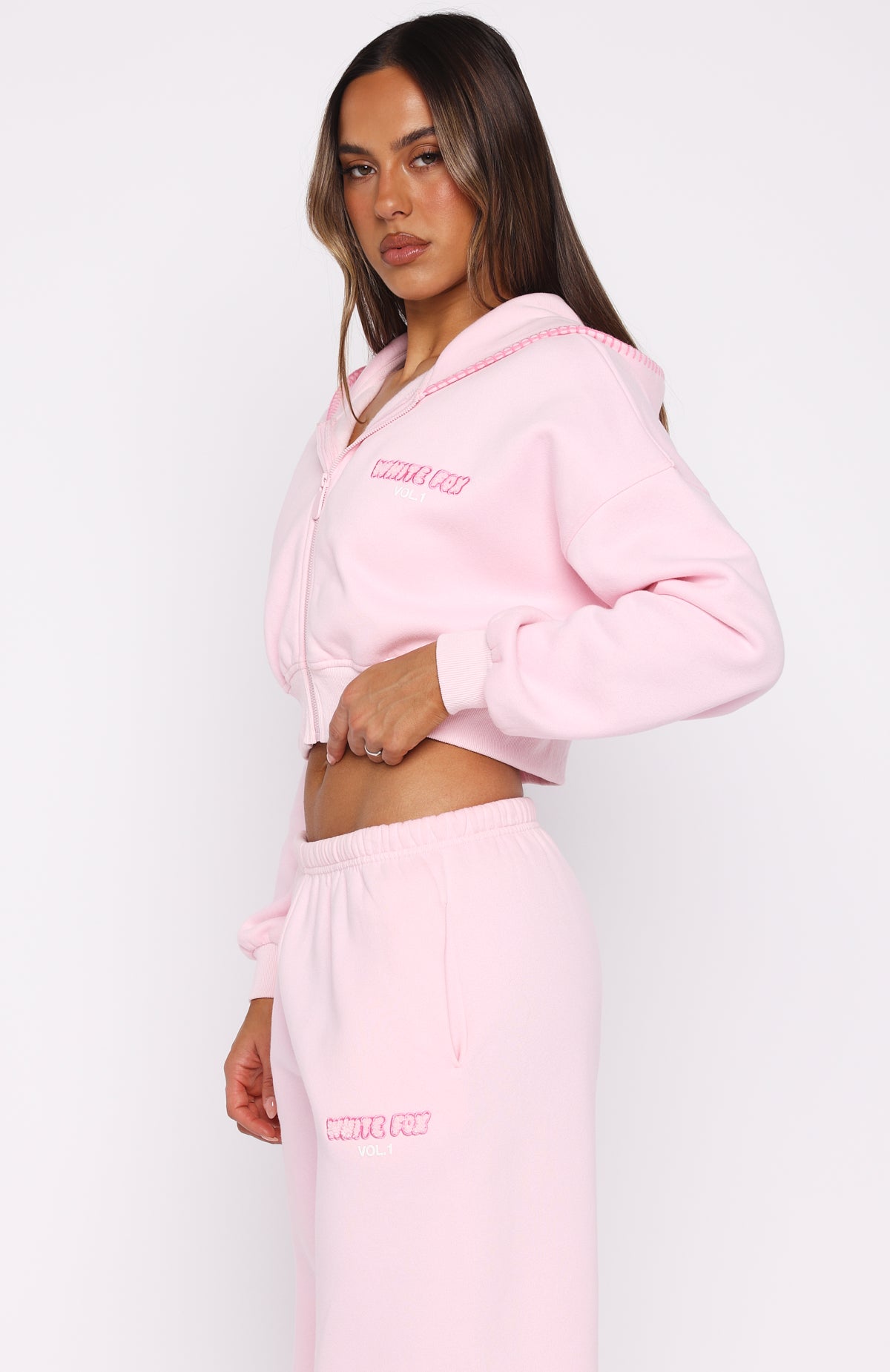 Vol. 1 Cropped Zip Front Hoodie Posy - Image 5