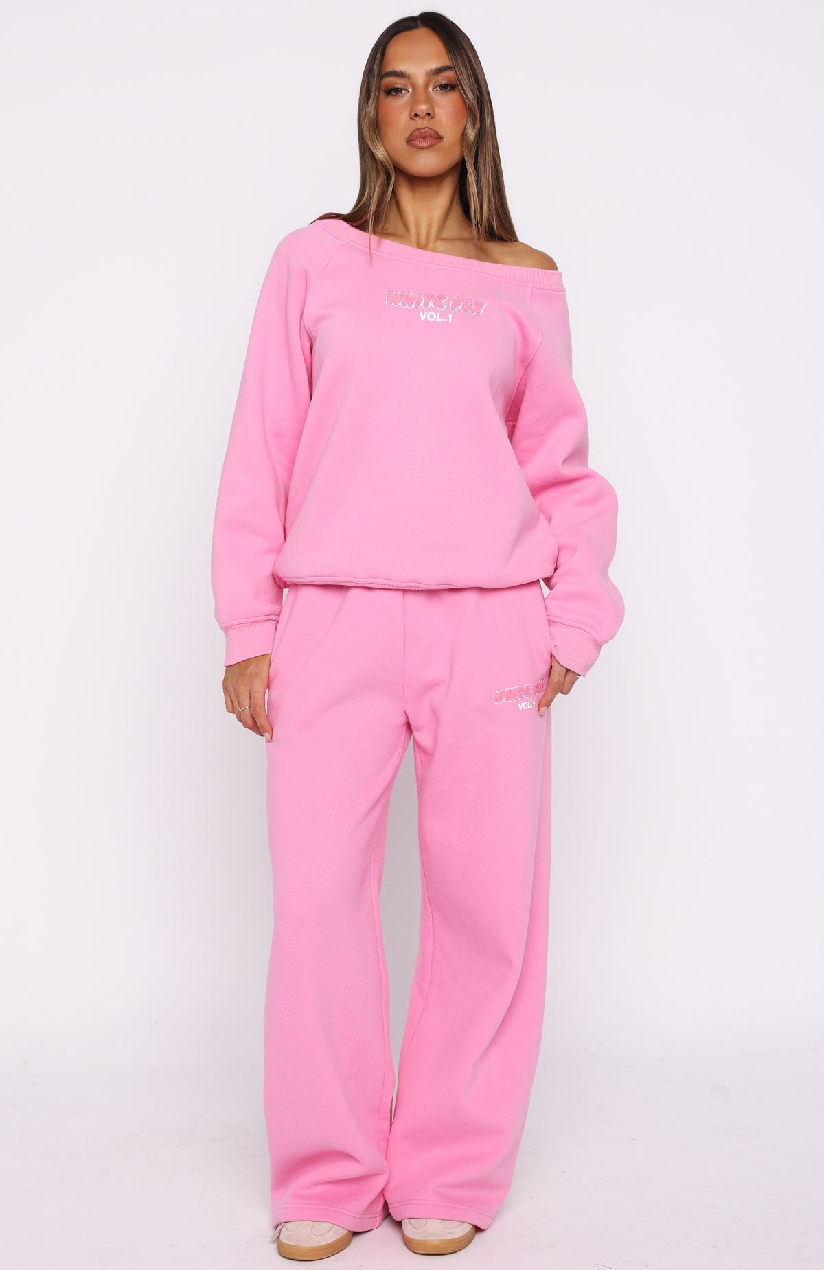 Vol. 1 Off Shoulder Sweater Bubblegum - Image 6