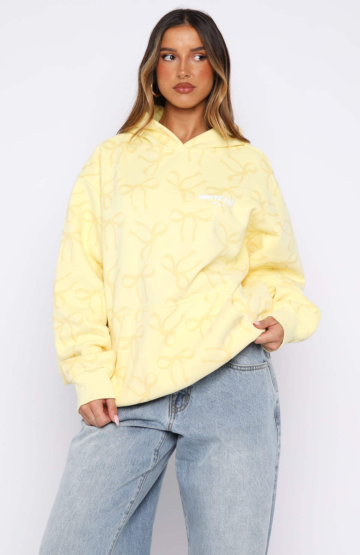 Vol. 1 Oversized Printed Hoodie Lemon Bow - Image 3