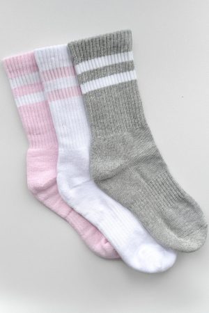 Wanna Be Close Socks Grey/White/Pink