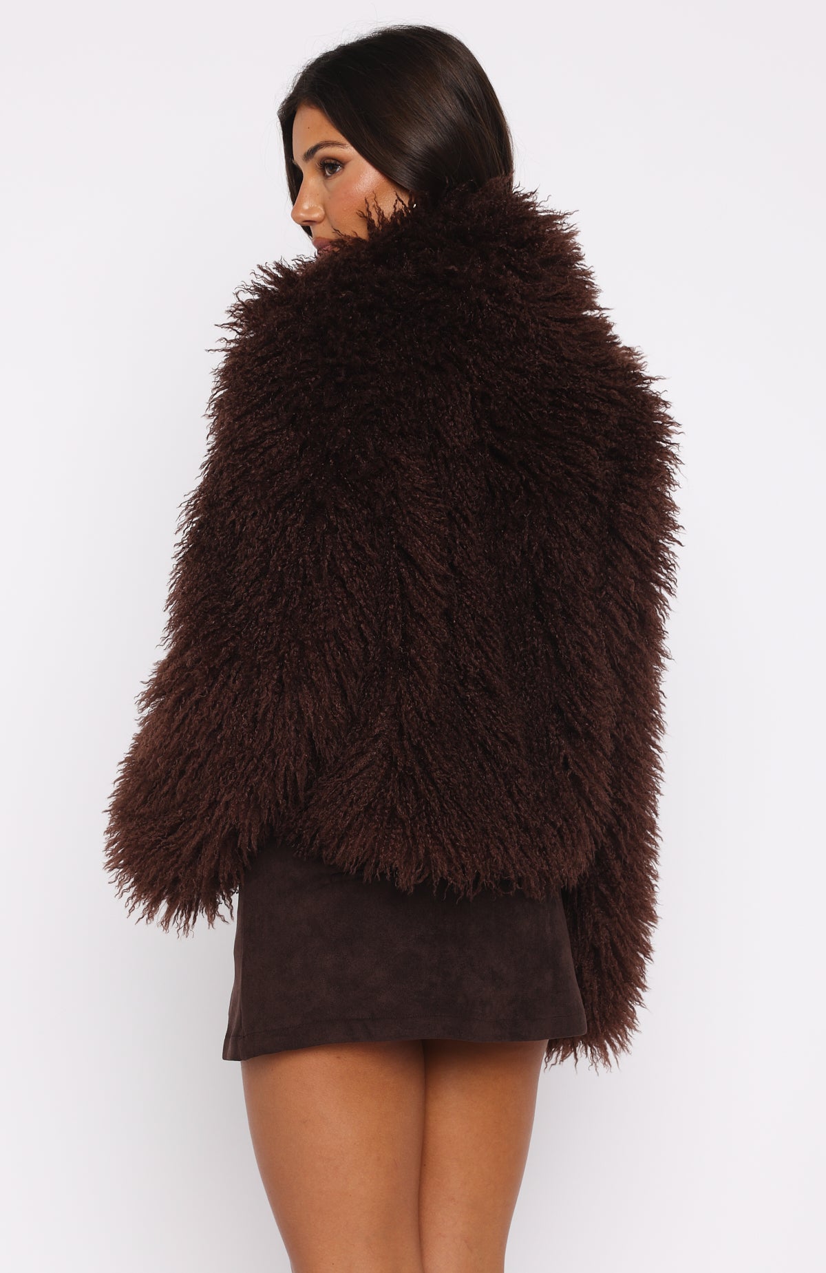 Weekend Away Fur Jacket Chocolate - Image 6