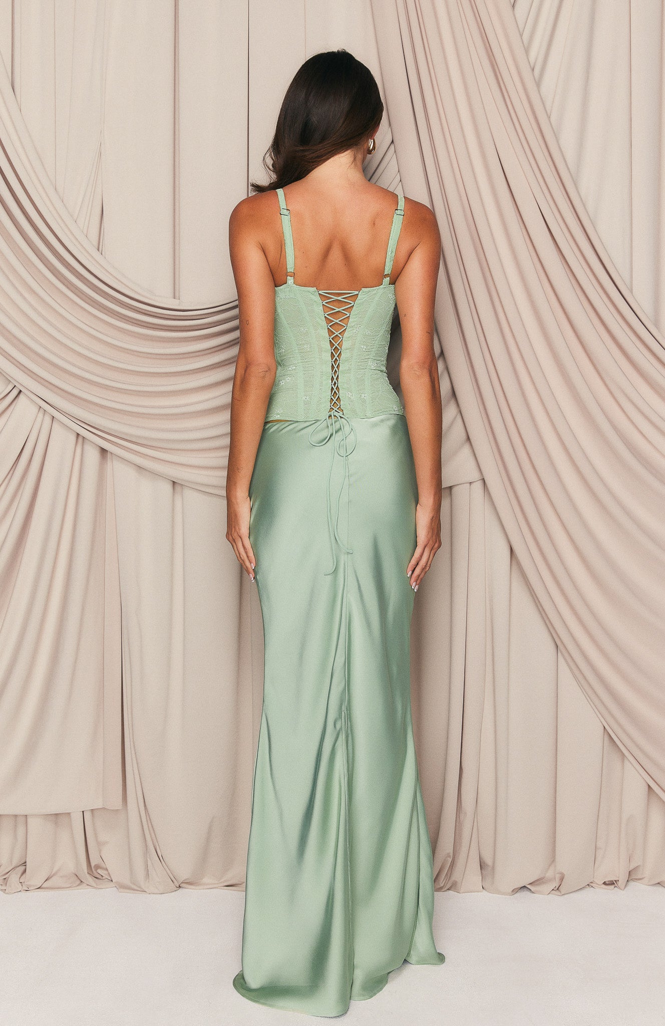 Forever Starts Now Maxi Skirt Sage - Image 3