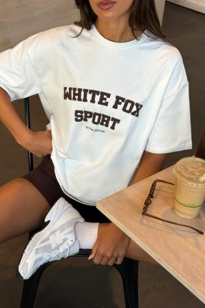 Winning Team Oversized Tee White/Chocolate