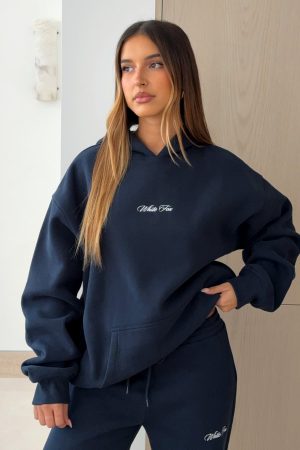 Wishing For It Oversized Hoodie Navy