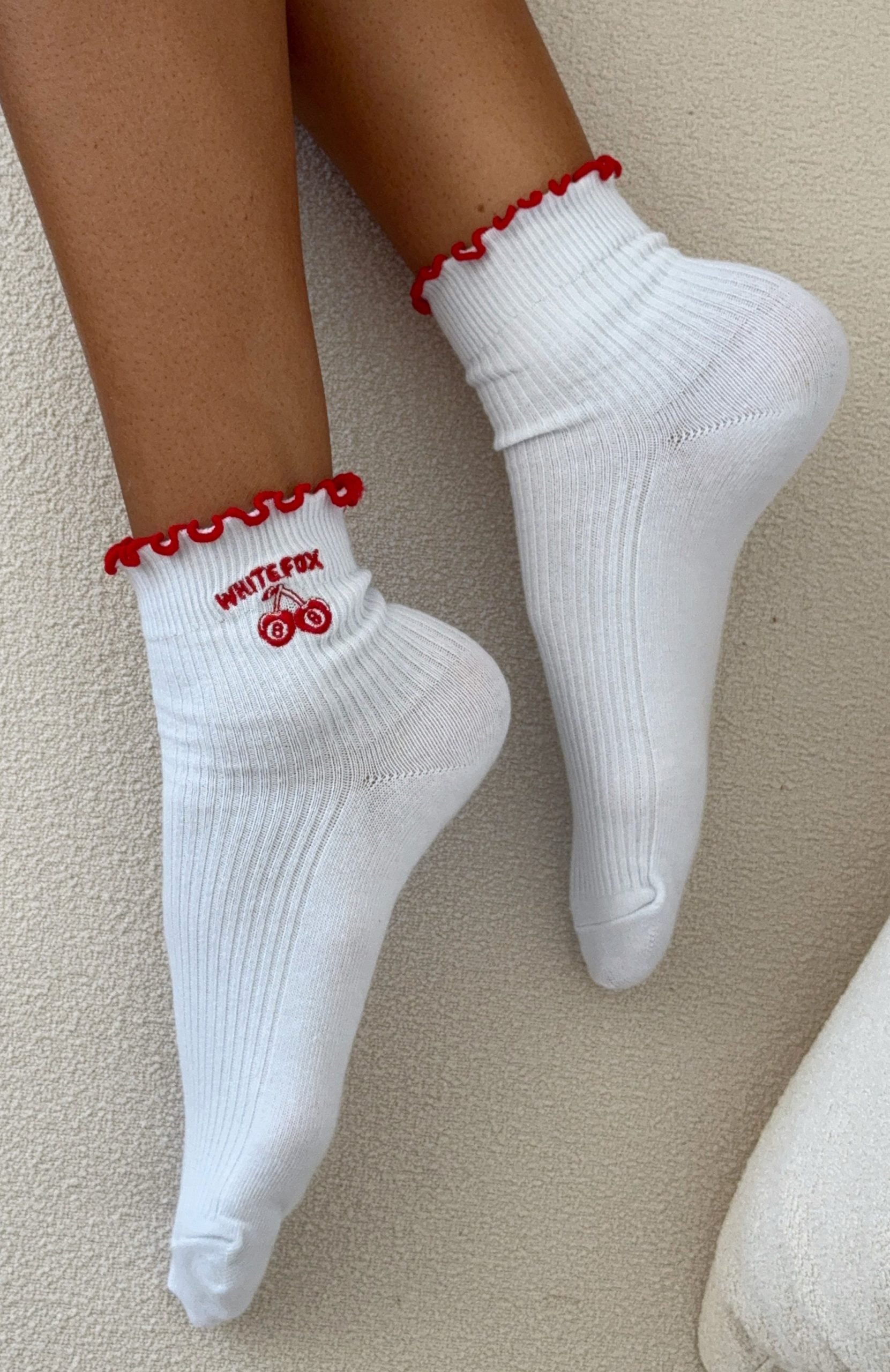 With Love In The Moment Socks White/Red