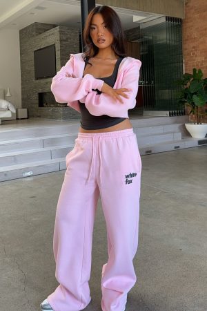 From The Archives Charli Wide Leg Sweatpants Pink