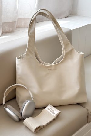 Maxton Nylon Shoulder Bag Cream