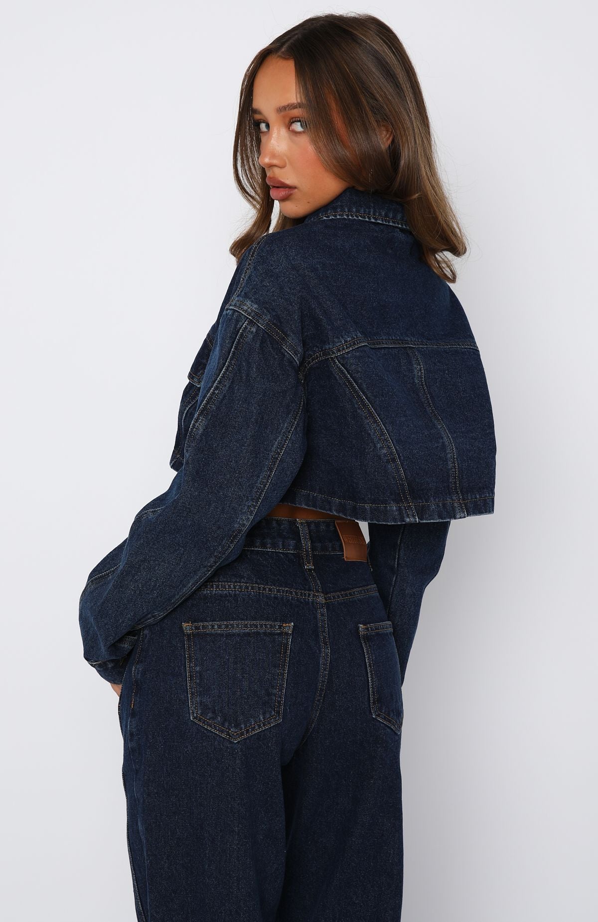 Love You Again Denim Jacket Dark Blue - Image 4