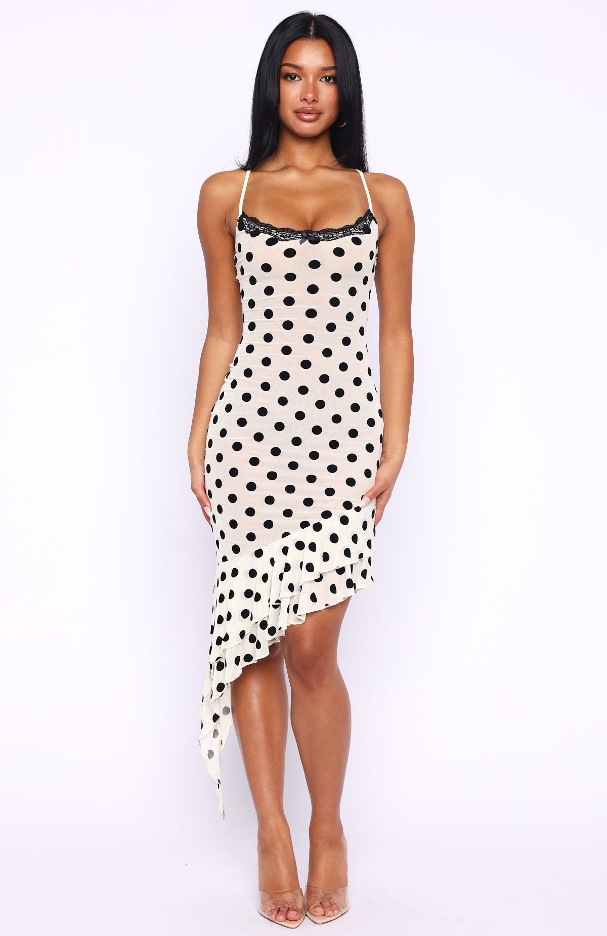 Ritz And Romance Midi Dress Cream Polka Dot - Image 3