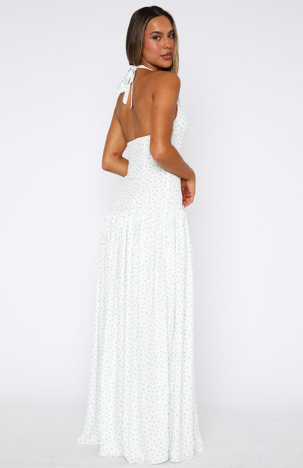 Sweet Temptation Halter Maxi Dress Bluebelle - Image 4