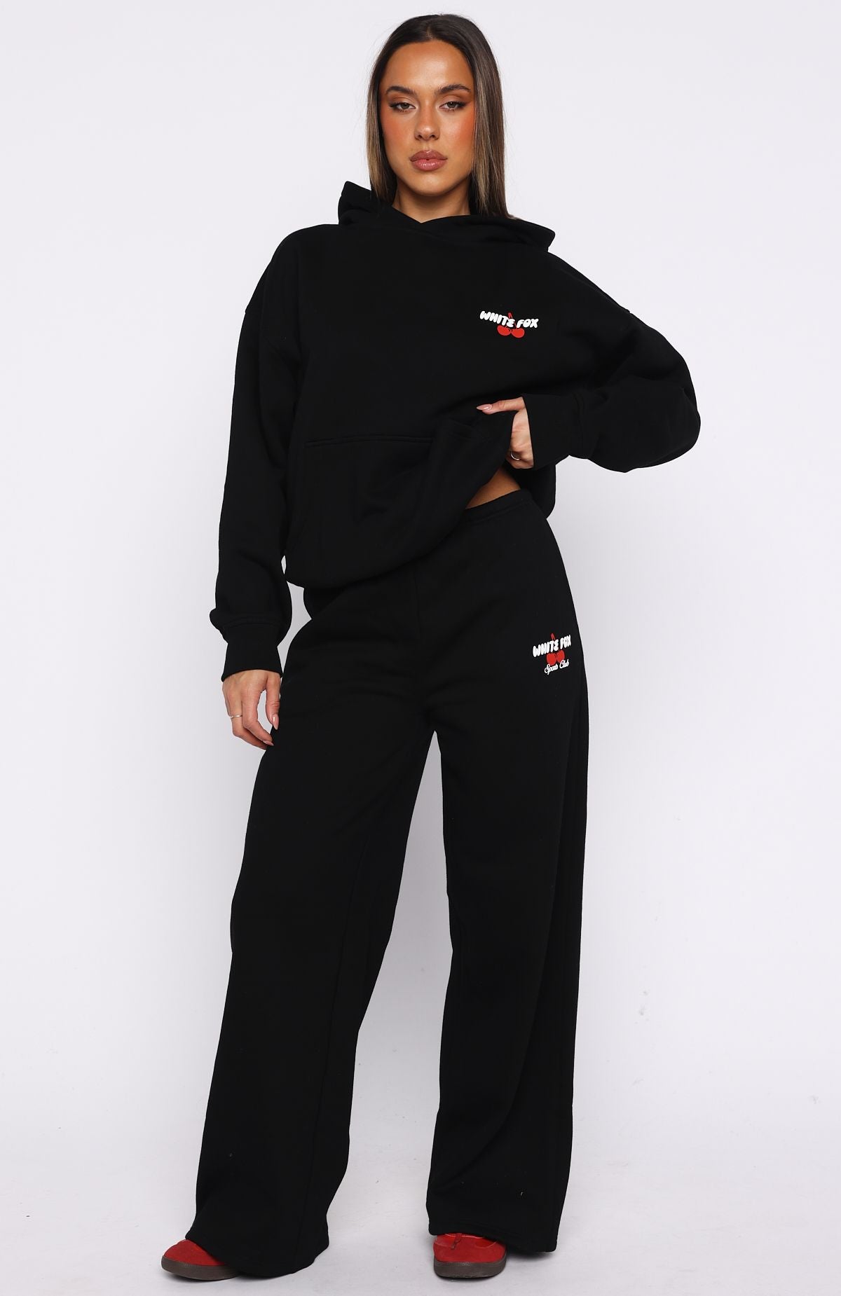 Club 14 Cassie Wide Leg Sweatpants Black - Image 2