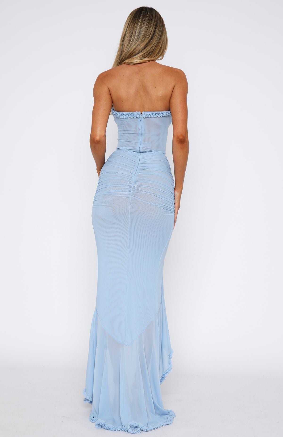 Still Got It Mesh Maxi Dress Sky Blue - Image 5