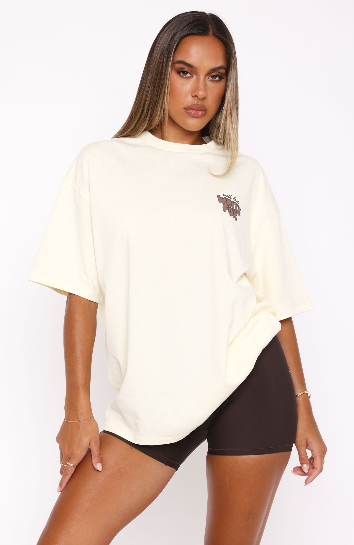 With Love Always Oversized Tee Cream - Image 3
