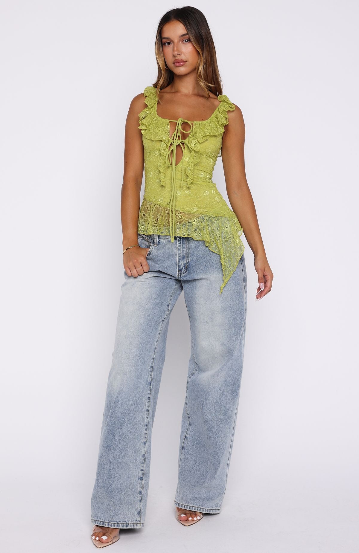 So Iconic Lace Top Chartreuse - Image 5