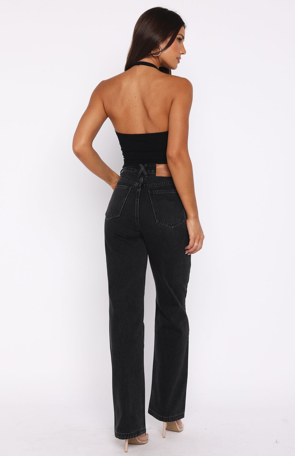 Alyssa High Rise Straight Leg Jeans Black Acid - Image 4