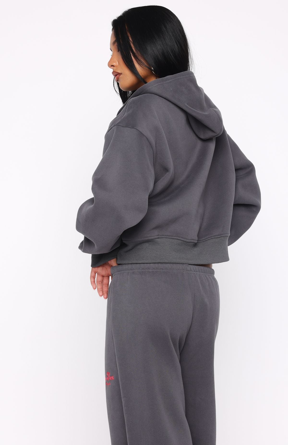 Through Thick And Thin Boxy Zip Front Hoodie Volcanic - Image 4