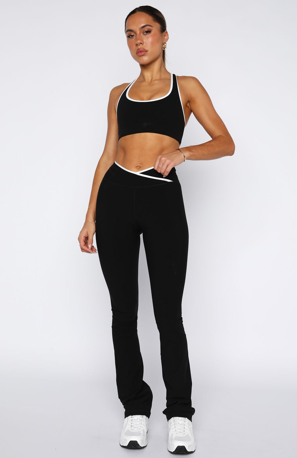 Reflex Flare Leggings Black/White - Image 2
