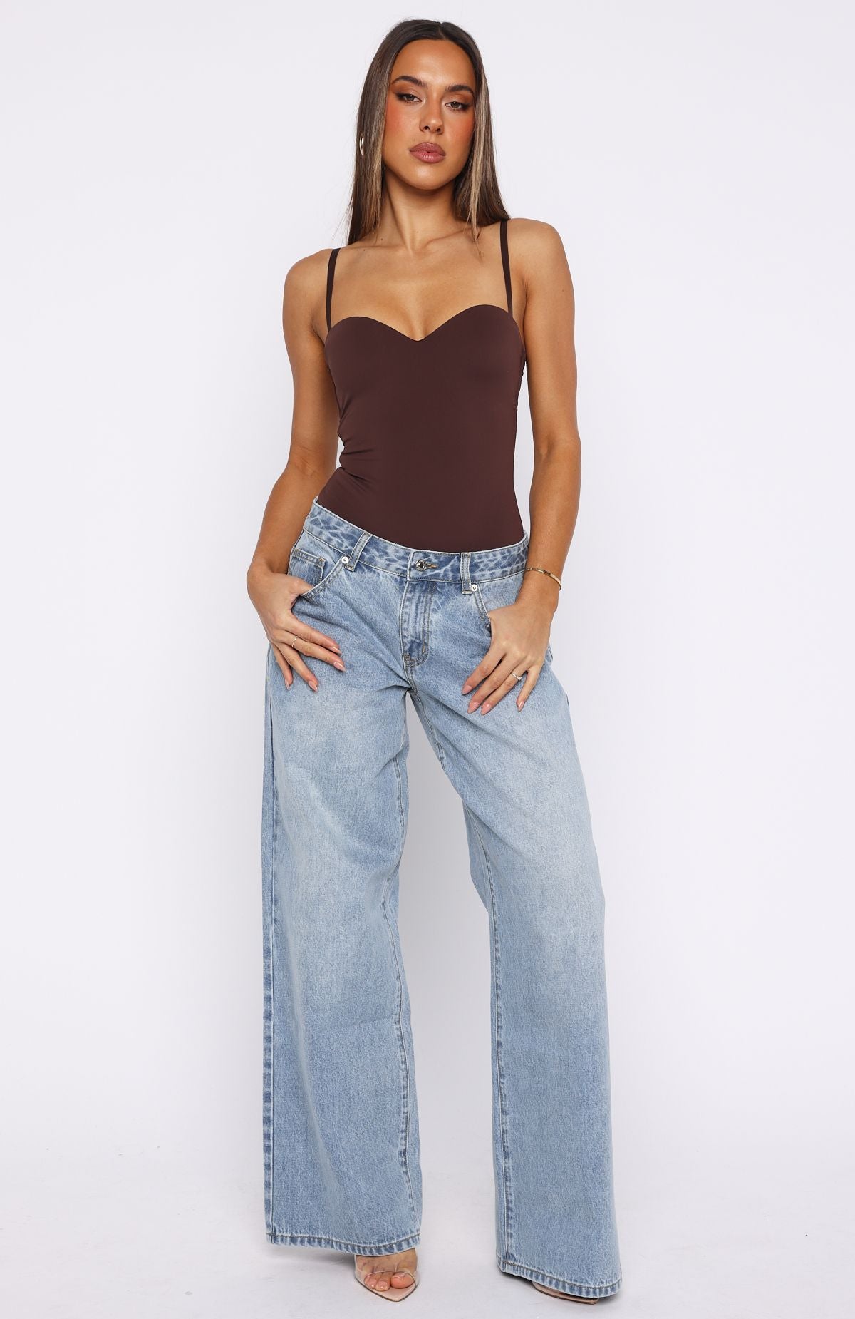 Maeve Low Rise Wide Leg Jeans Light Blue - Image 2