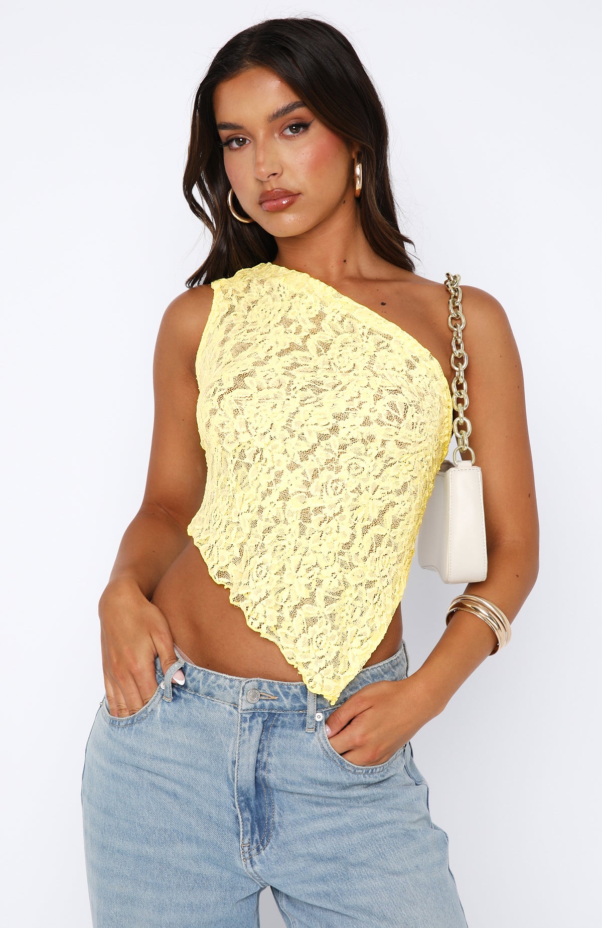 It's A Love Story Lace Top Lemon - Image 2