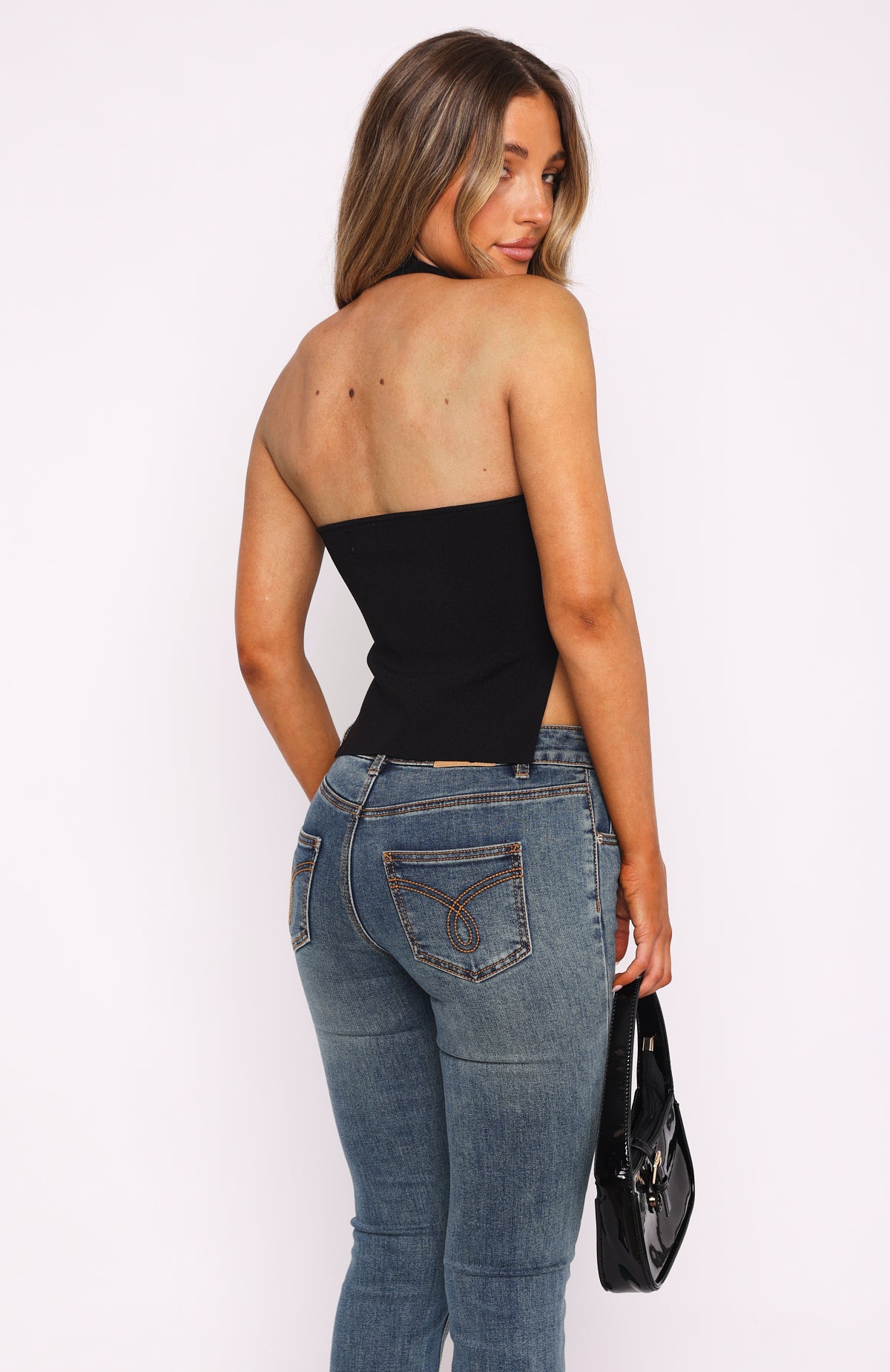 You're On Your Own Halter Top Black - Image 4