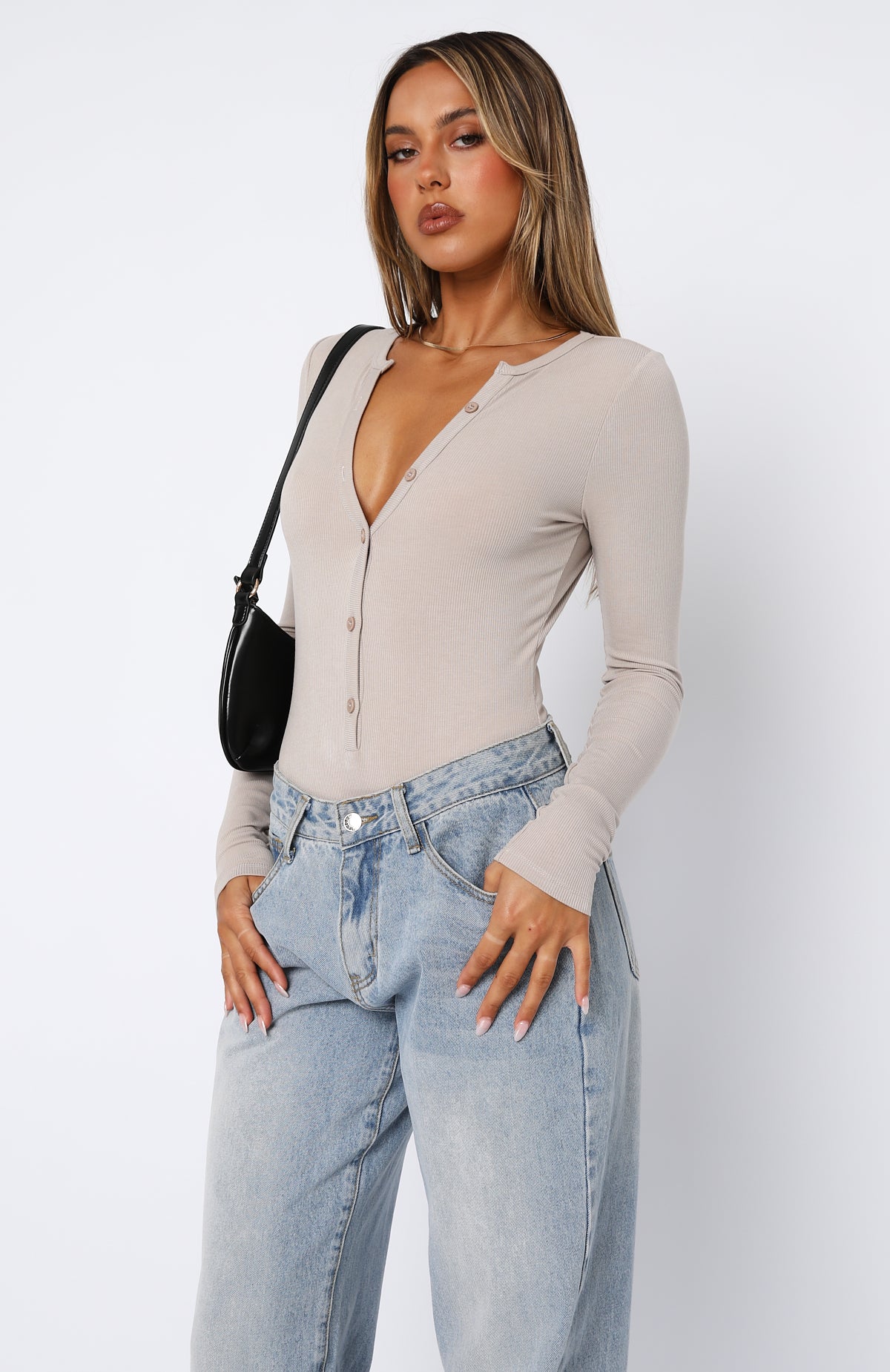 Never Be Tamed Long Sleeve Bodysuit Nude - Image 4