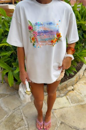 Hawaii Holiday Oversized Tee White