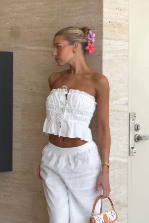 Secret Society Strapless Top White