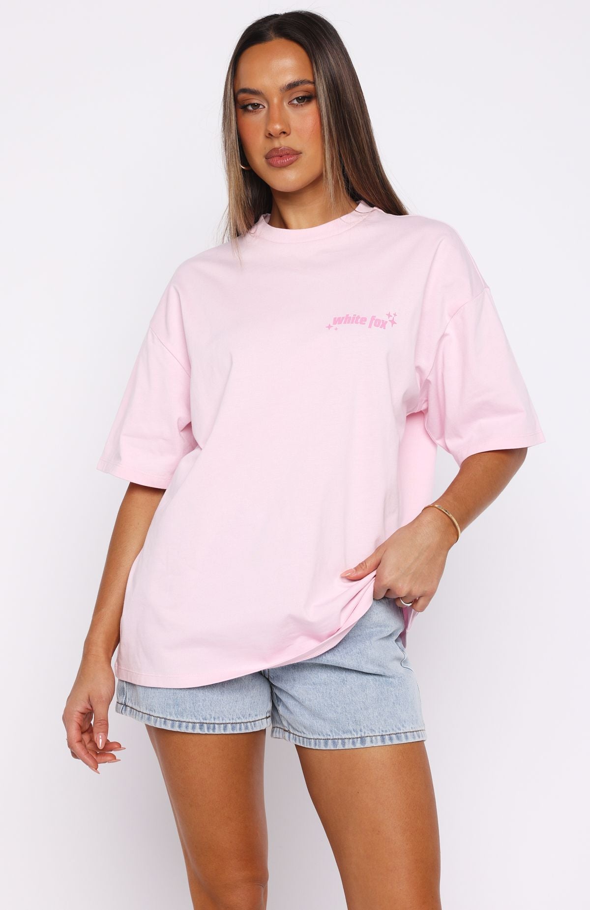Pretty In Print Oversized Tee Pink - Image 3