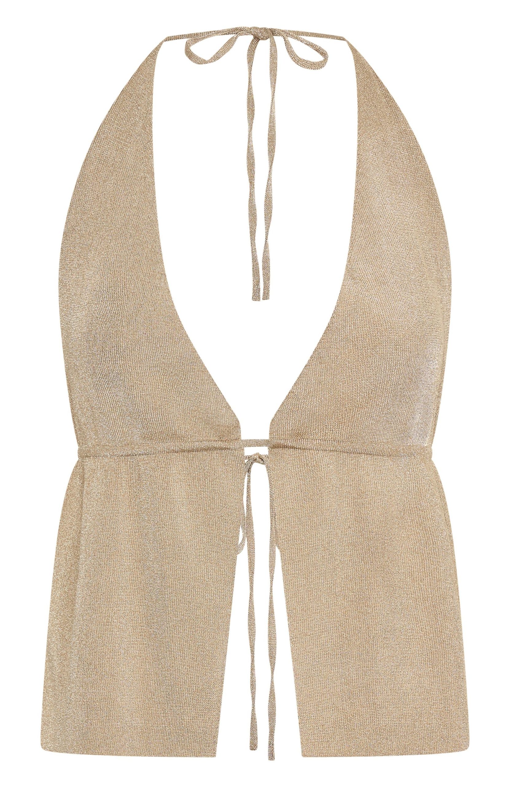 Hidden Gem Halter Knit Top Gold - Image 5