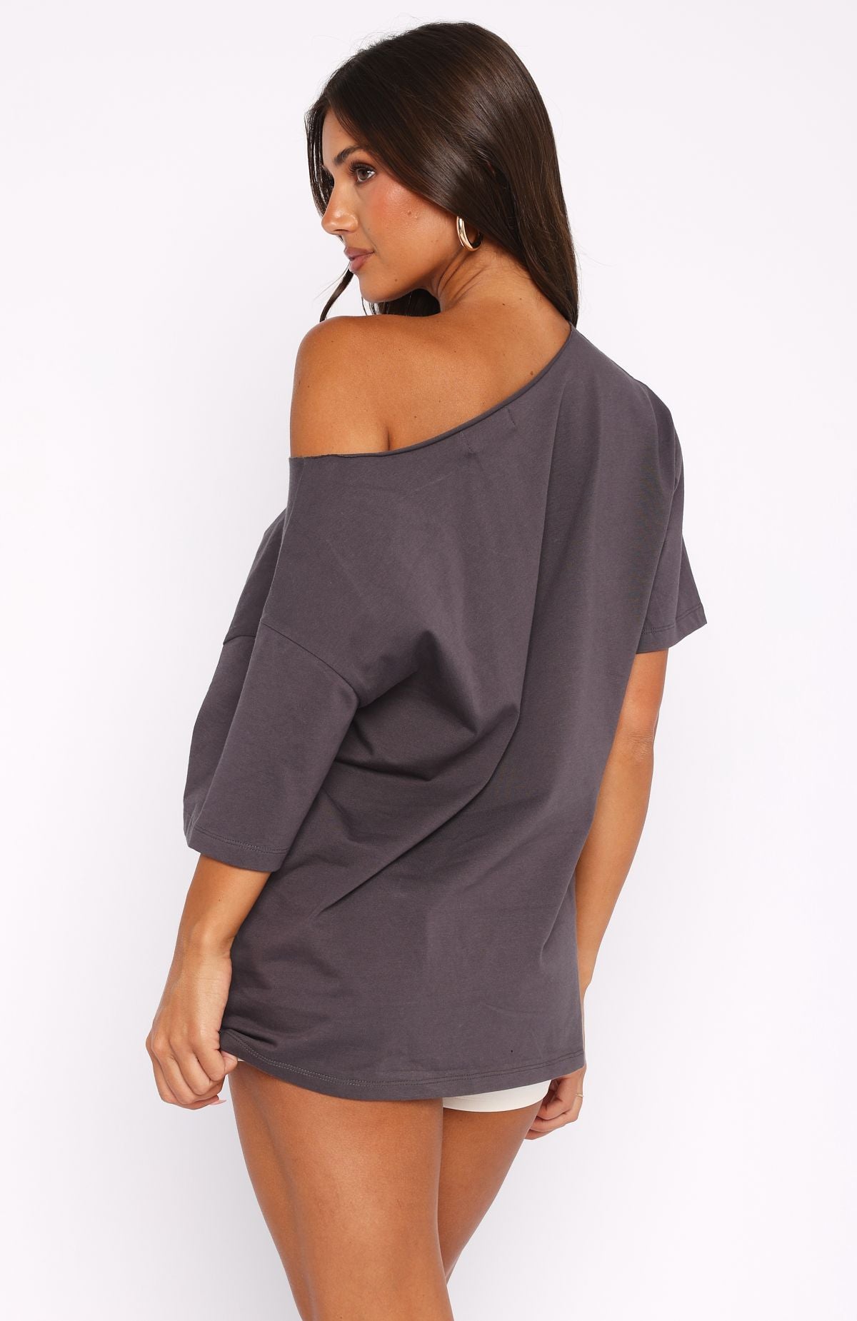 Trial Run Off Shoulder Oversized Tee Volcanic - Image 5