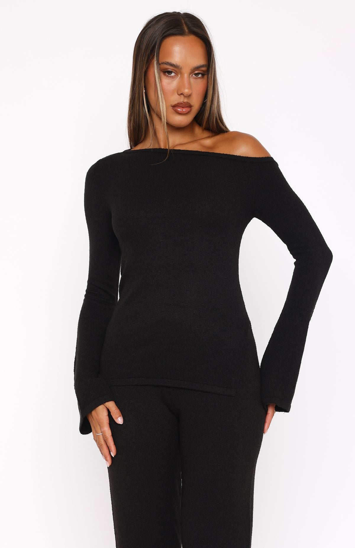 We'll Be Fine Long Sleeve Top Black - Image 2