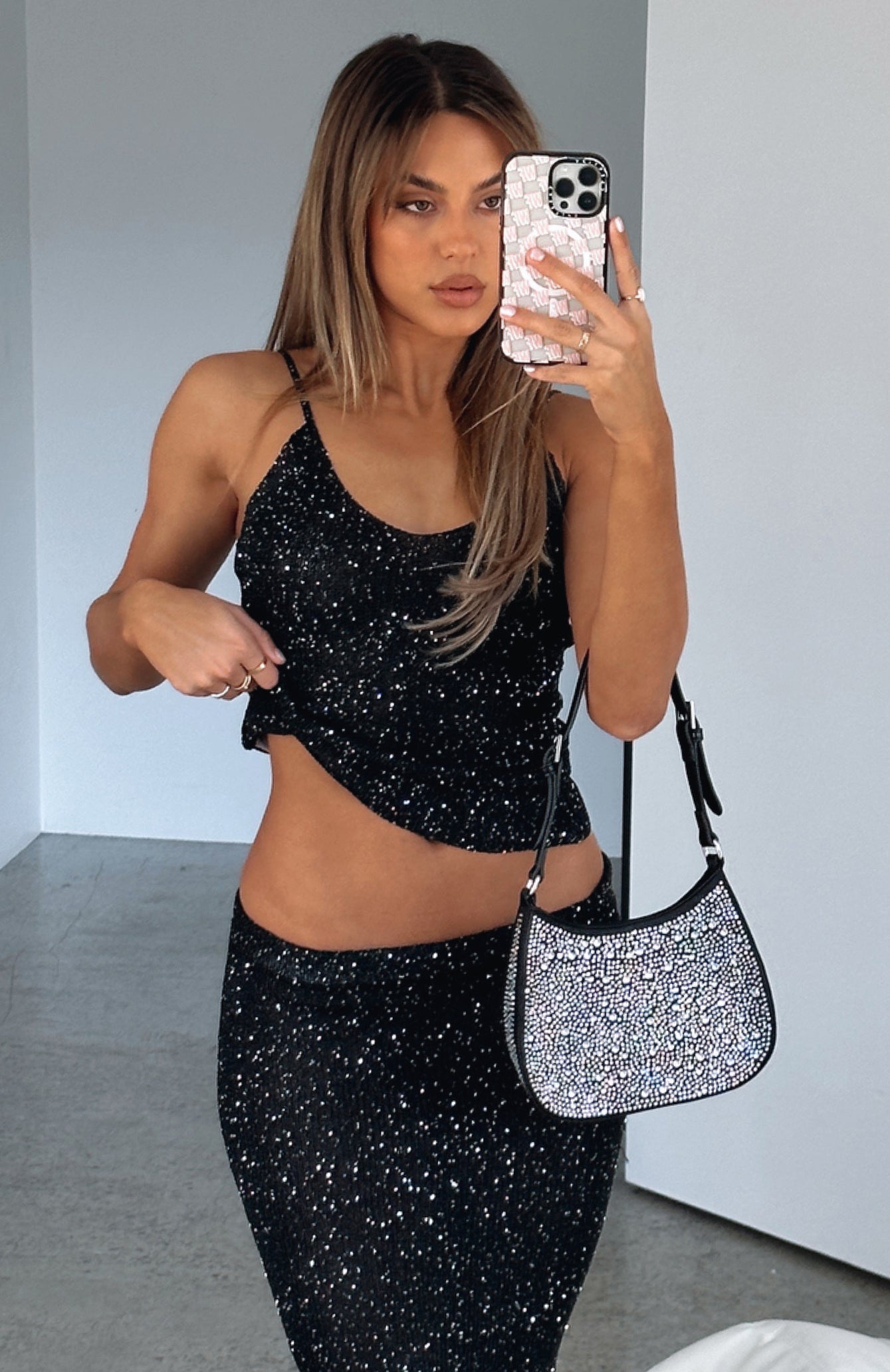 Love Galore Sequin Knit Top Black - Image 5