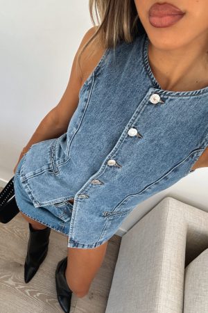 I'll Miss You Denim Top Admiral Blue