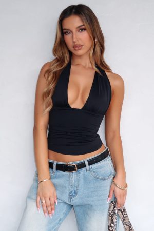 Girl's Weekend Halter Top Black