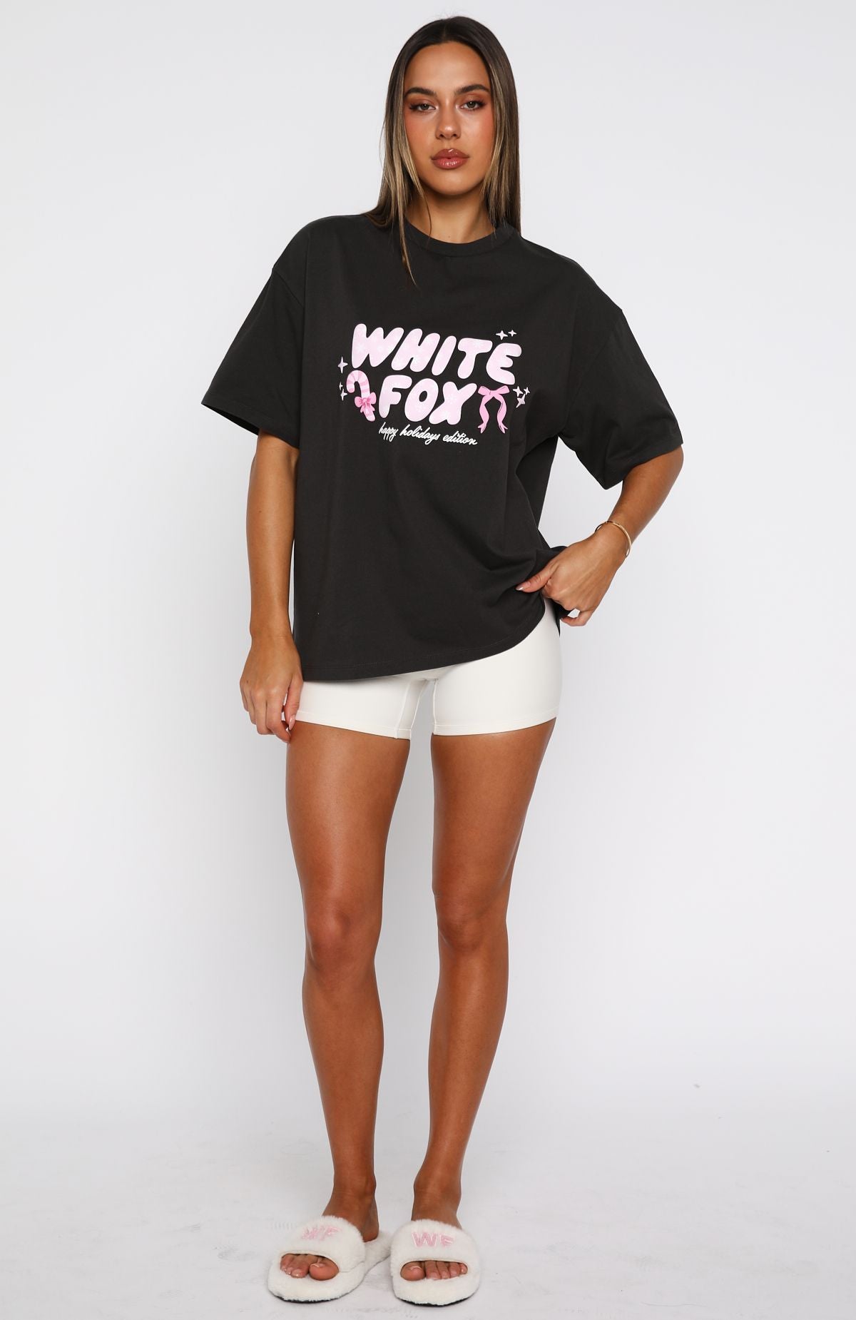 Christmas Feeling Oversized Tee Charcoal - Image 6