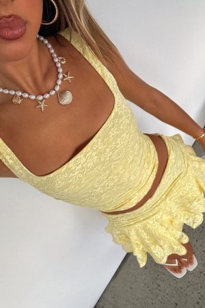 Let's Have Some Fun Lace Bustier Lemon