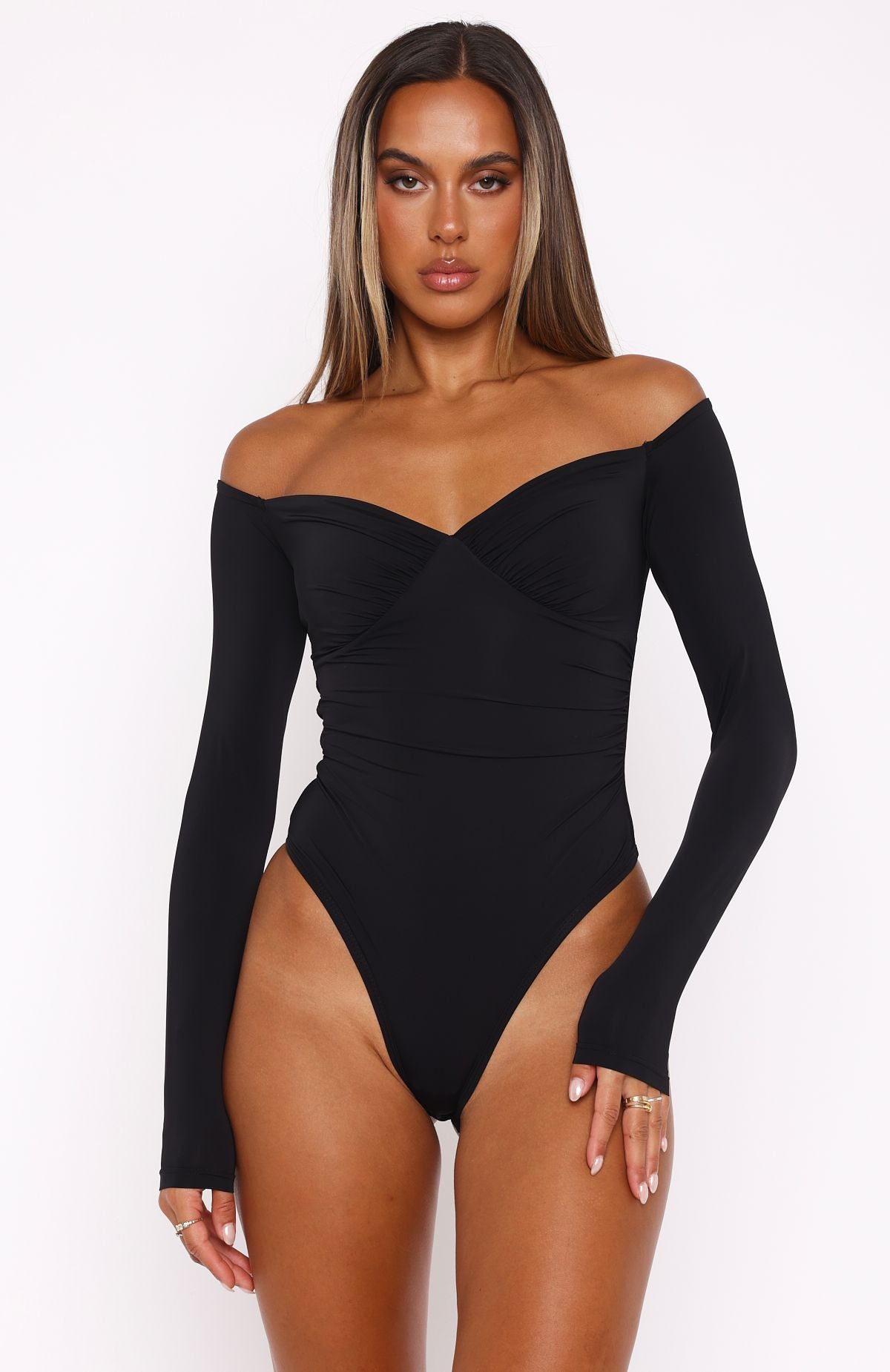 Your Muse Long Sleeve Bodysuit Black - Image 2