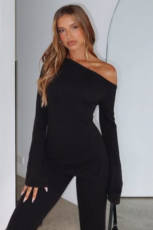 We'll Be Fine Long Sleeve Top Black