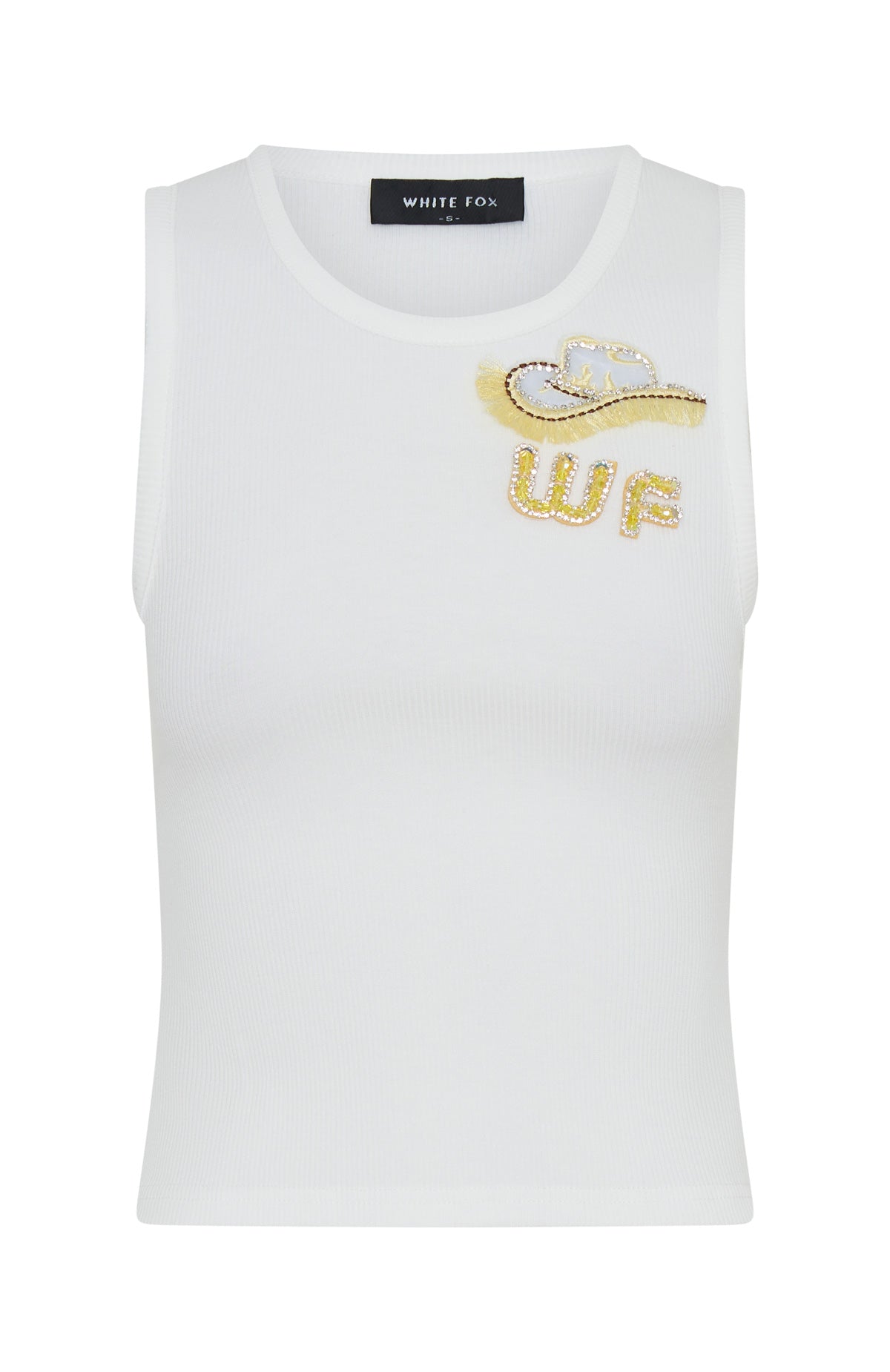 Honey Please Rib Tank White/Yellow - Image 5
