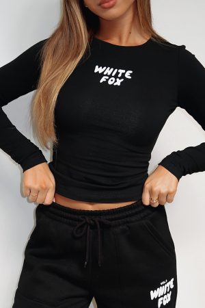 Young And Impatient Long Sleeve Baby Tee Black