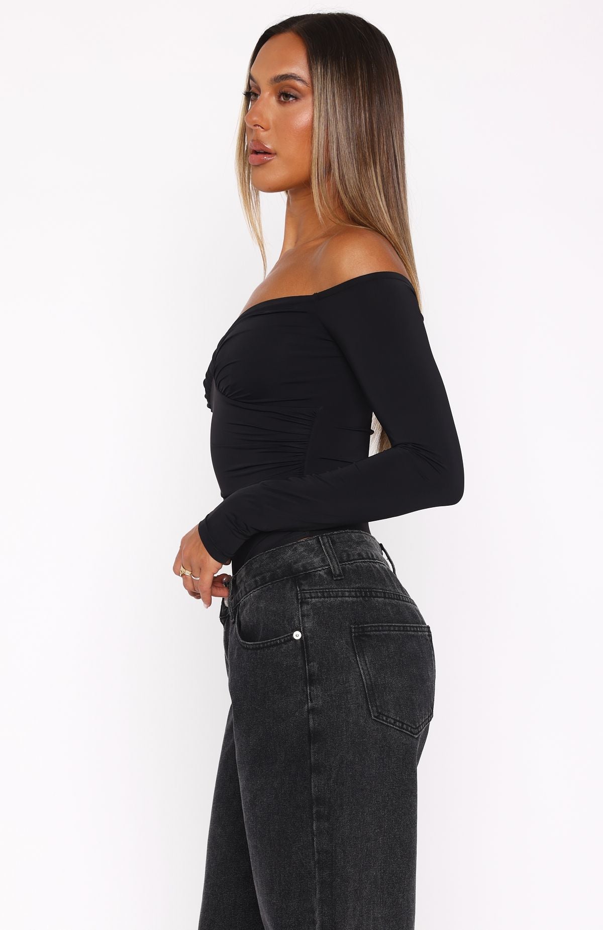 Your Muse Long Sleeve Bodysuit Black - Image 5
