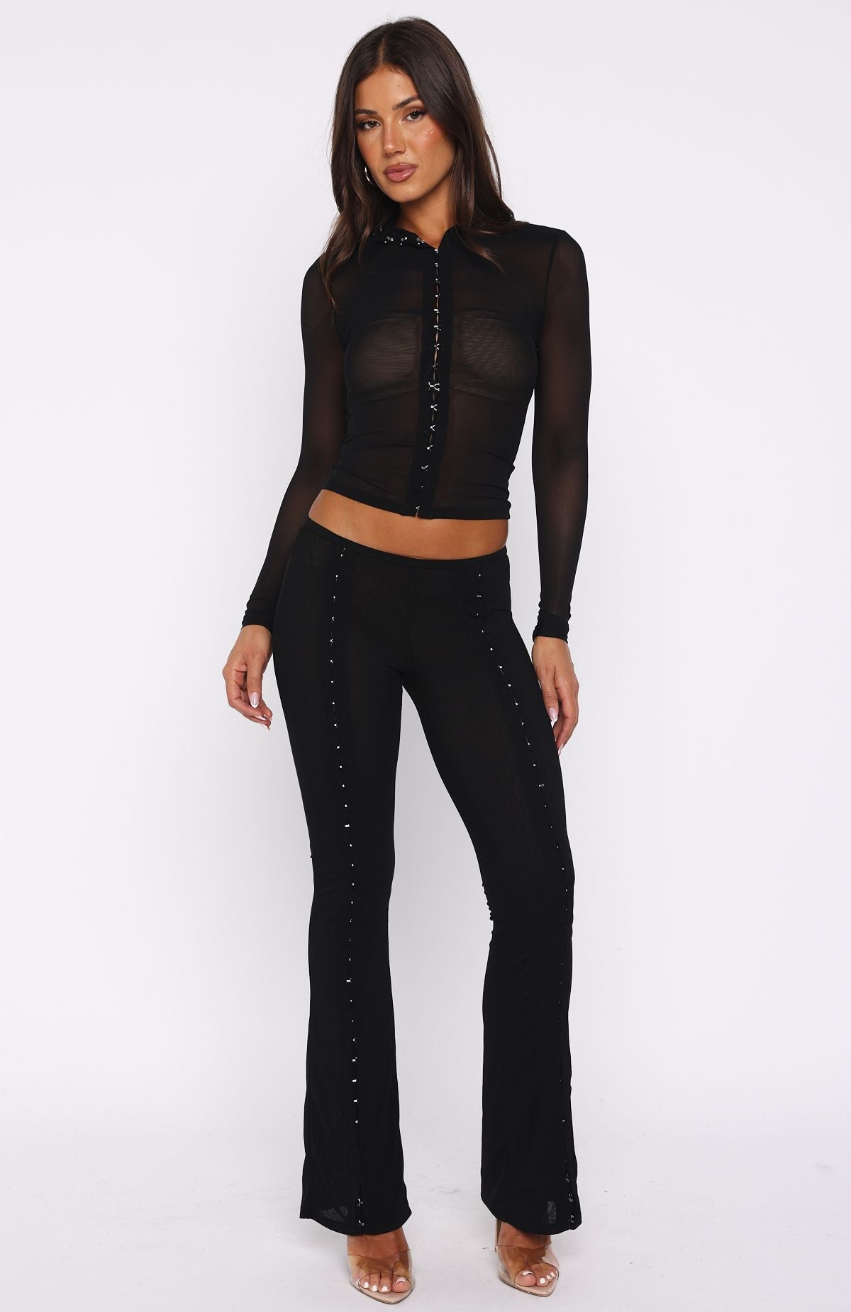 On My Own Wave Long Sleeve Top Black - Image 5