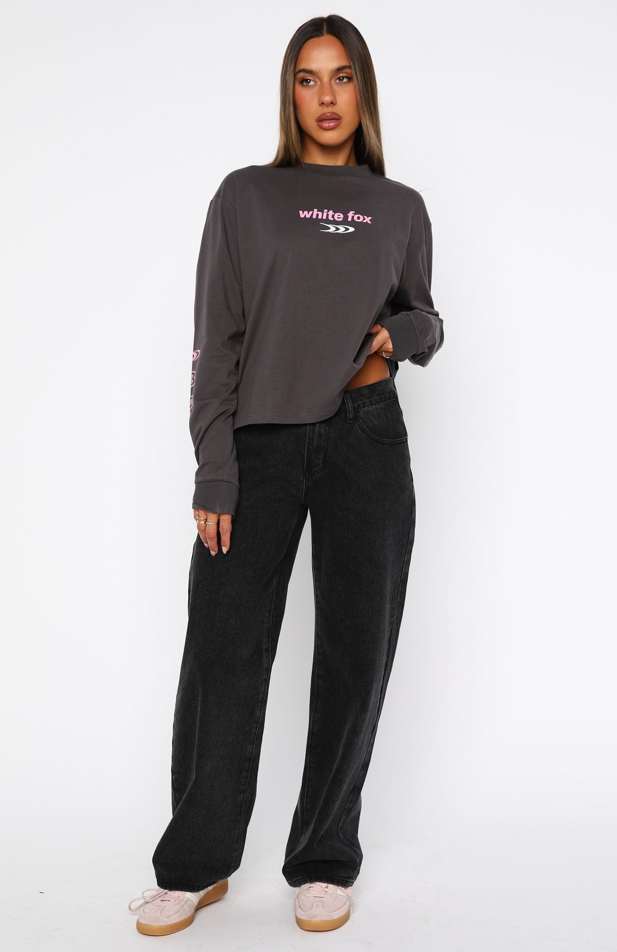 All Around Me Long Sleeve Tee Charcoal - Image 5