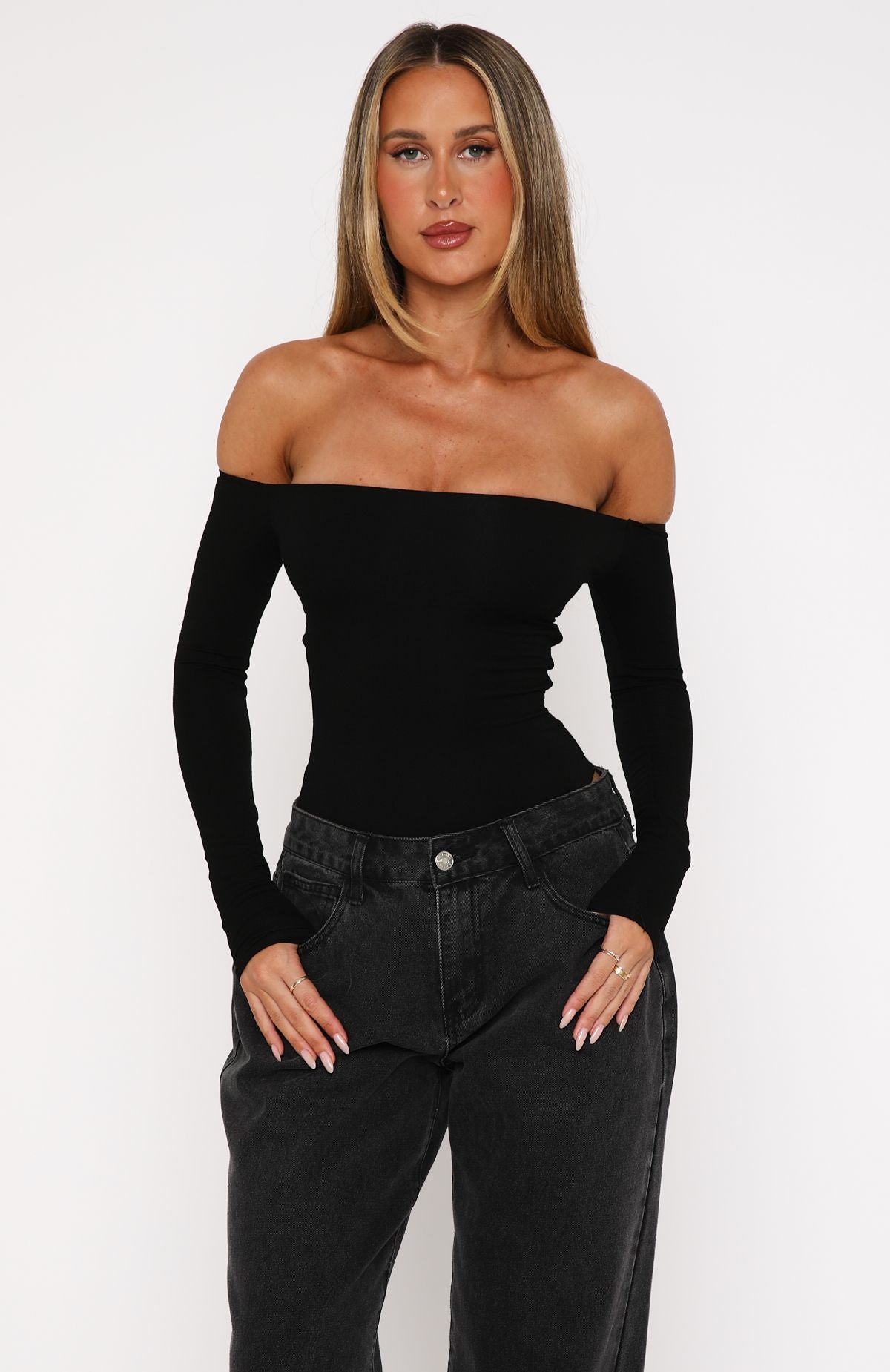 Confidence Check Long Sleeve Bodysuit Black - Image 4