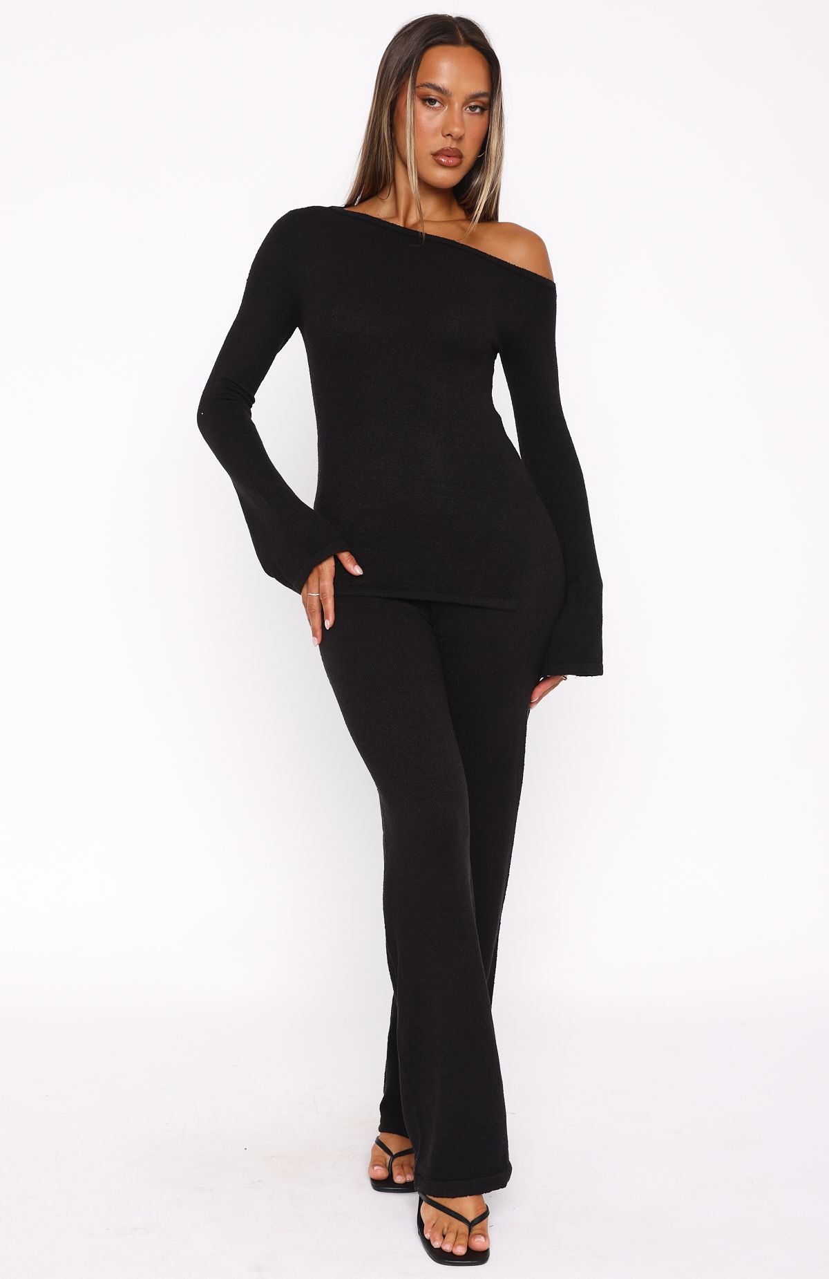 We'll Be Fine Long Sleeve Top Black - Image 5