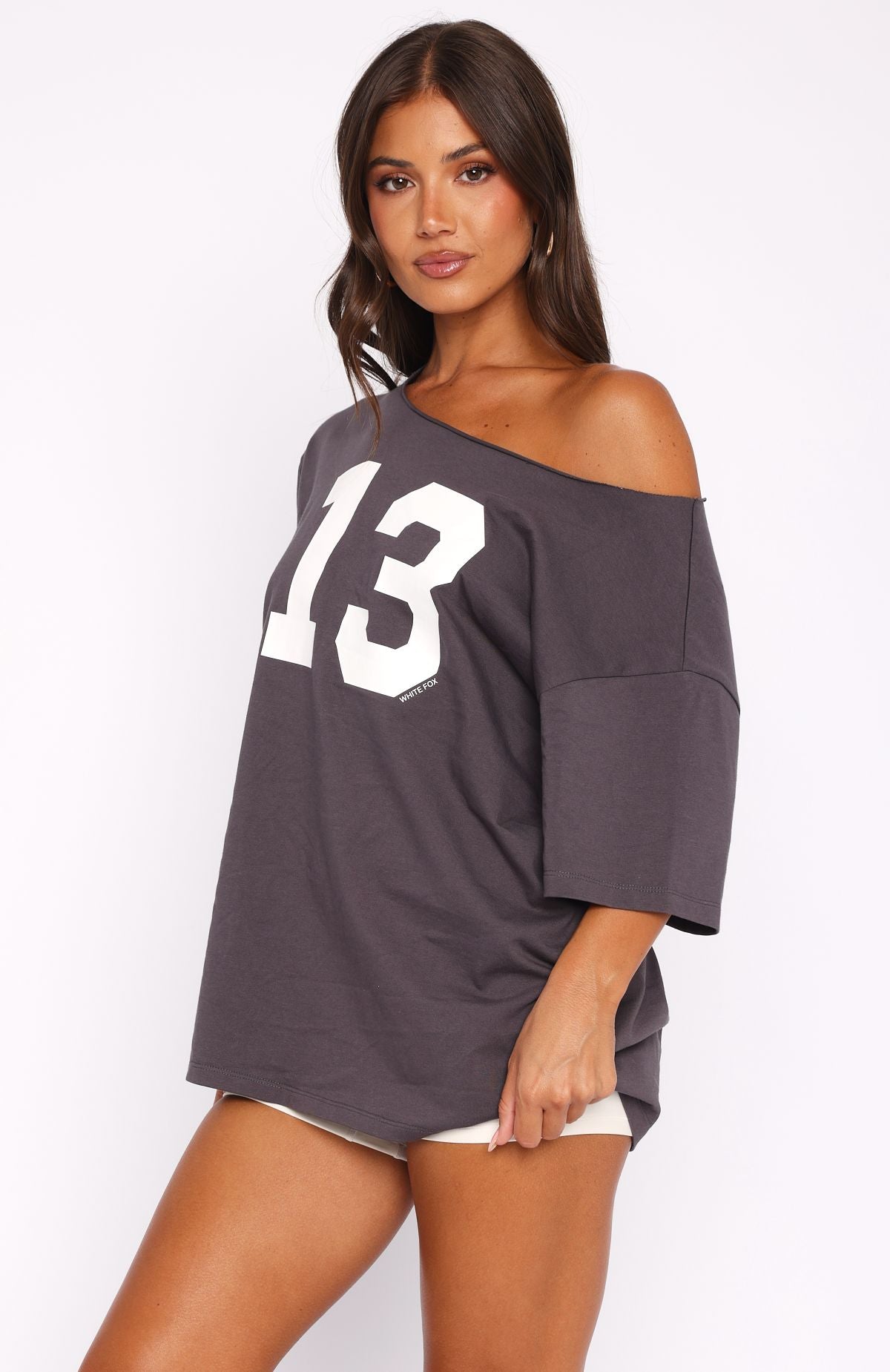 Trial Run Off Shoulder Oversized Tee Volcanic - Image 4
