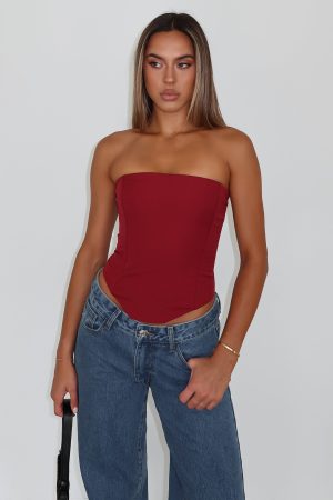 Let It Go Strapless Bustier Wine
