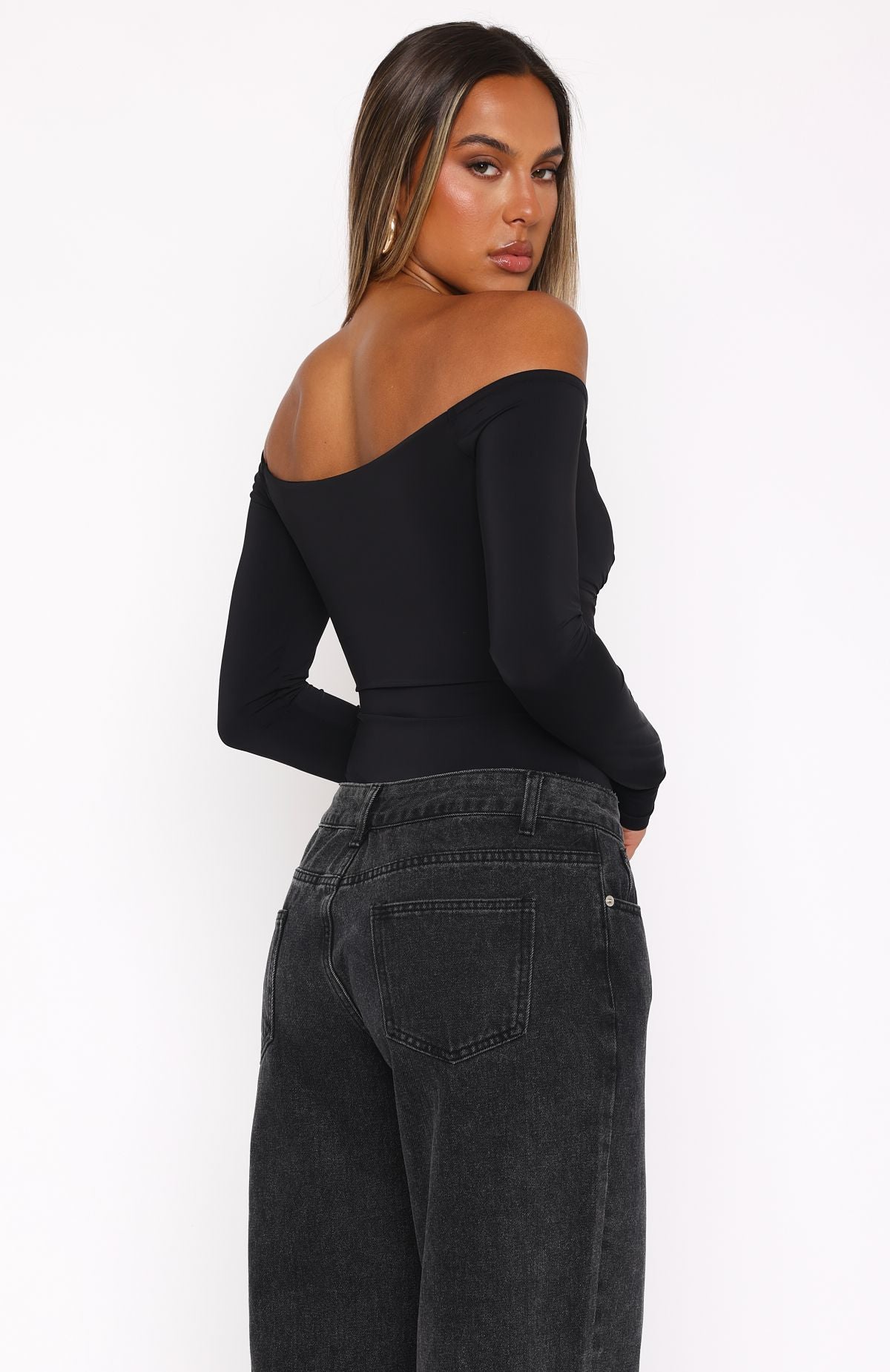 Your Muse Long Sleeve Bodysuit Black - Image 6