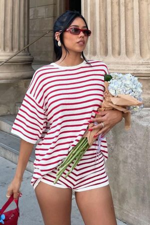 All The Little Things Top Red Stripe